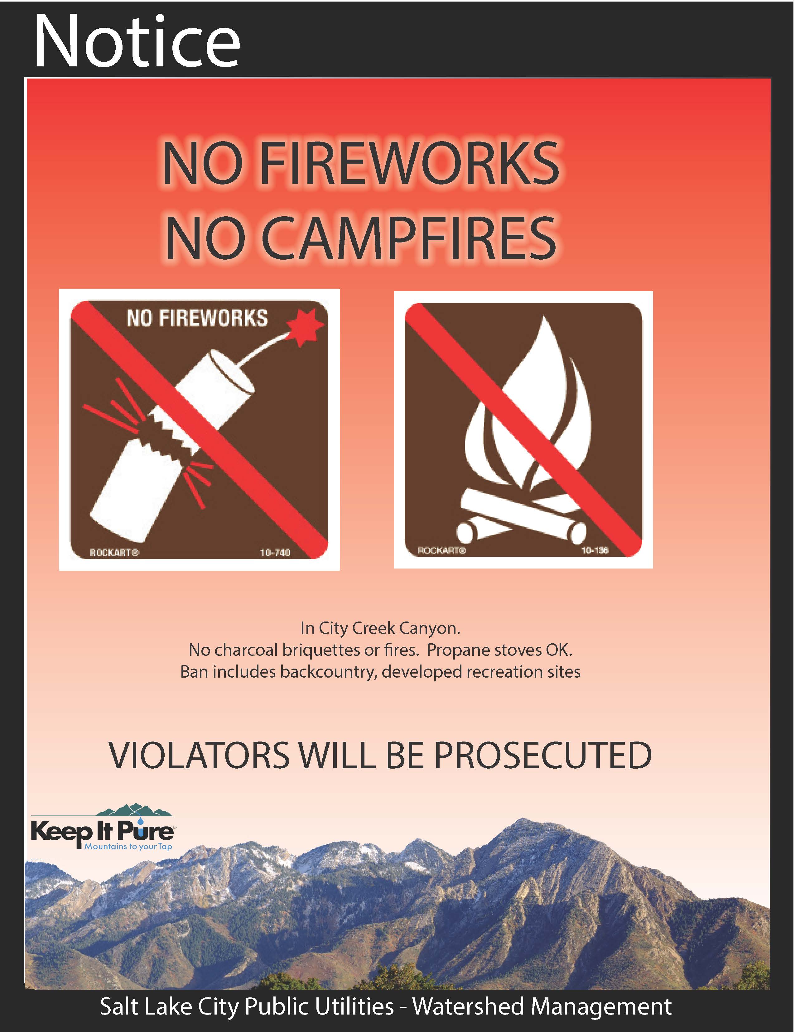 Campfires banned in City Creek Canyon Public Utilities