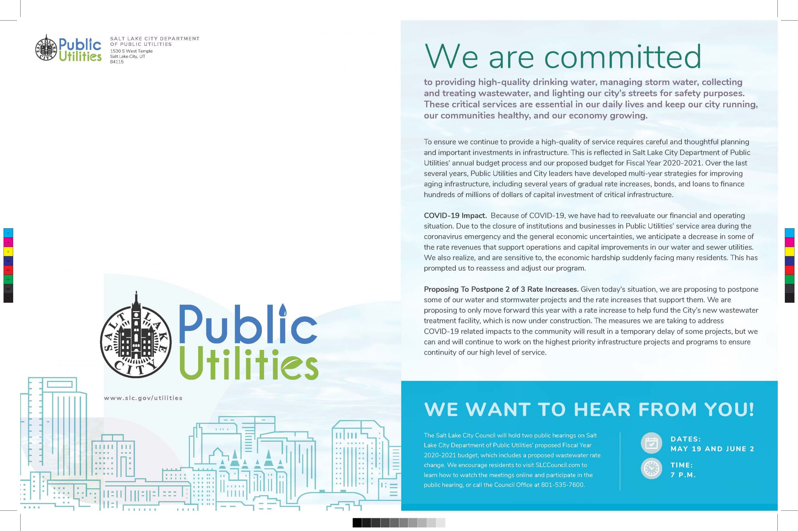 We comments on our proposed 2021 budget Public Utilities