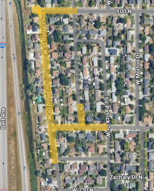 Salt Lake City’s Call2Haul service will collect items in the highlighted areas of the map.