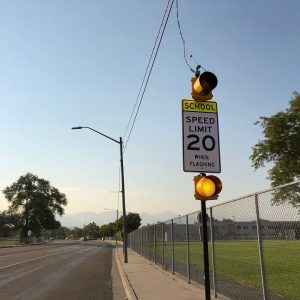 Salt Lake City school crosswalks reflective paint image