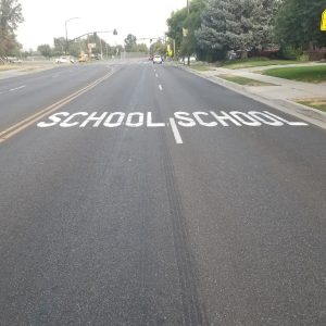 Salt Lake City school crosswalks reflective paint image