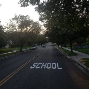 Salt Lake City school crosswalks reflective paint image